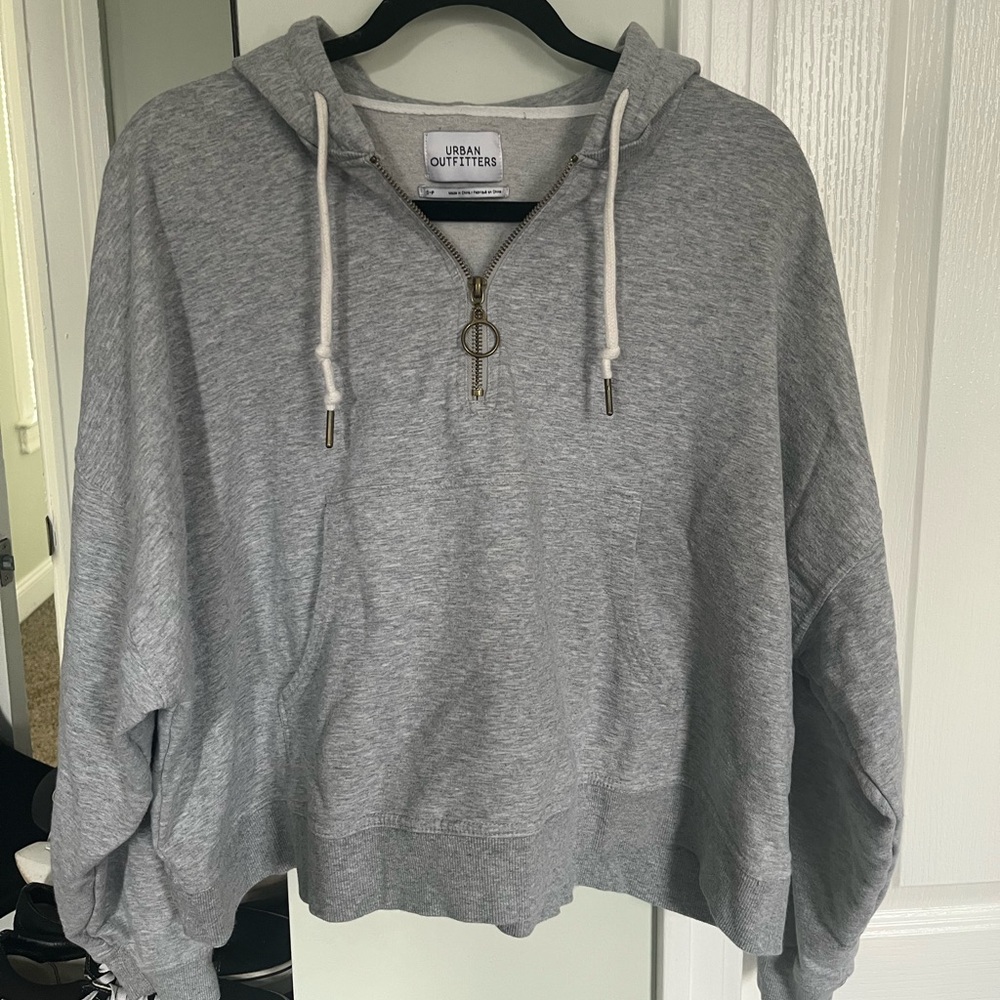 UO cropped quarter zip